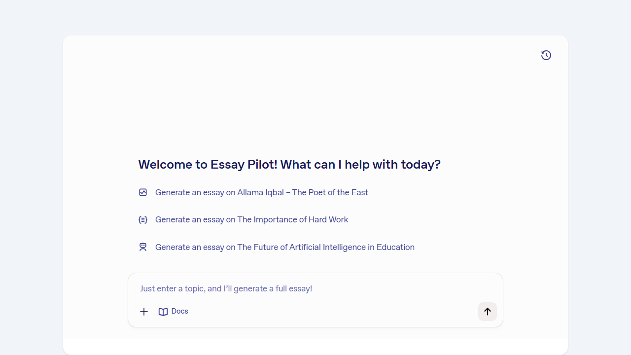 Agentic Essay Pilot screenshot